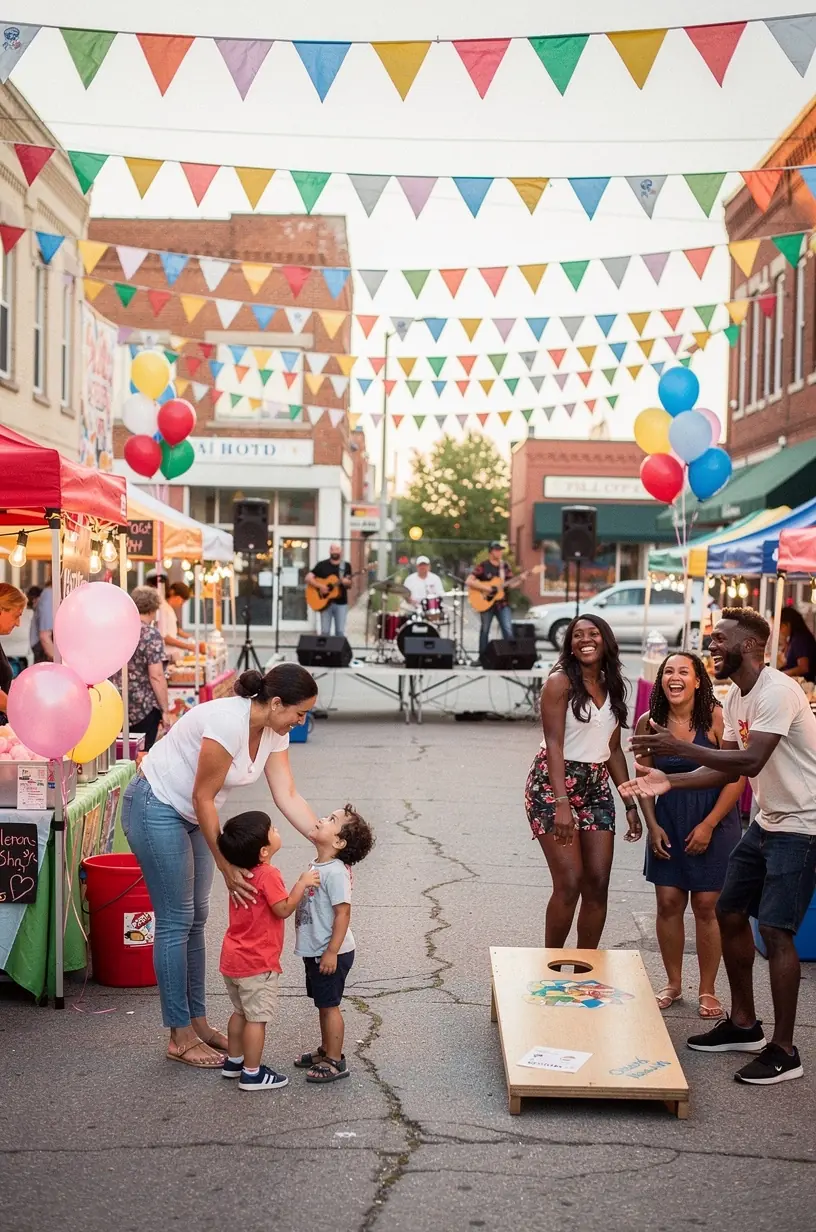 Community festival celebrating neighborhood engagement and unity.